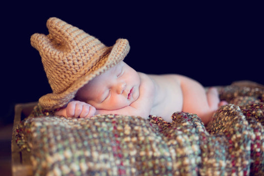 Brown Crocheted Handmade Cowboy Hat
