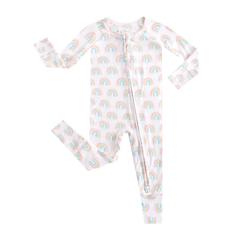 Taylor Rainbow Zippered Bamboo Romper