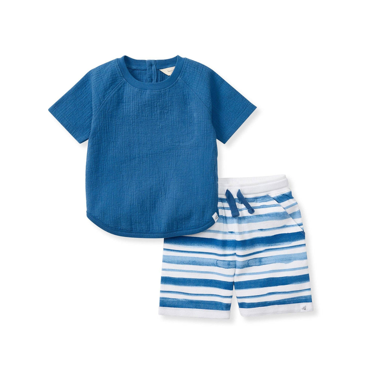 Luke Watercolors Santorini Blue Stripes Short Set