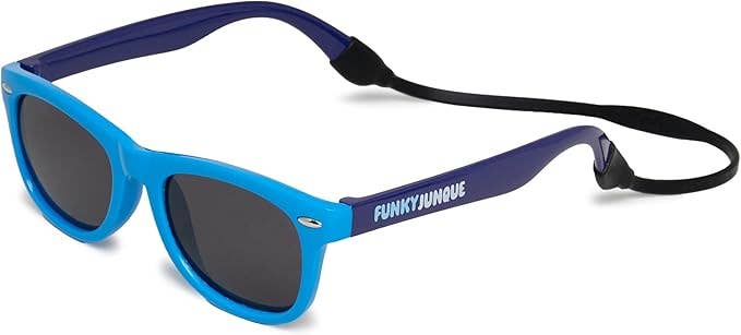 Toddler Royal Blue Smoke Lenses Flexible Wire Sunglasses Age 2-7 years