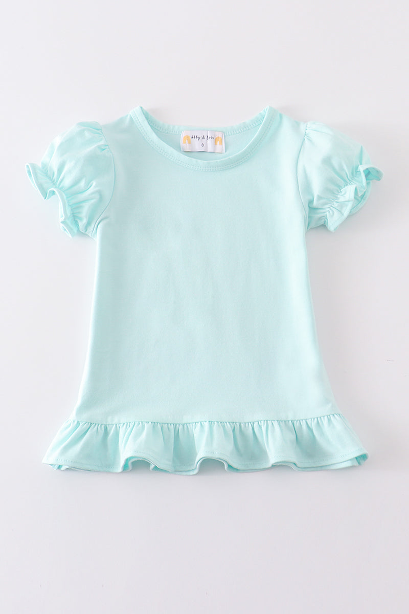 Eleanor Mint Basic Ruffle Top