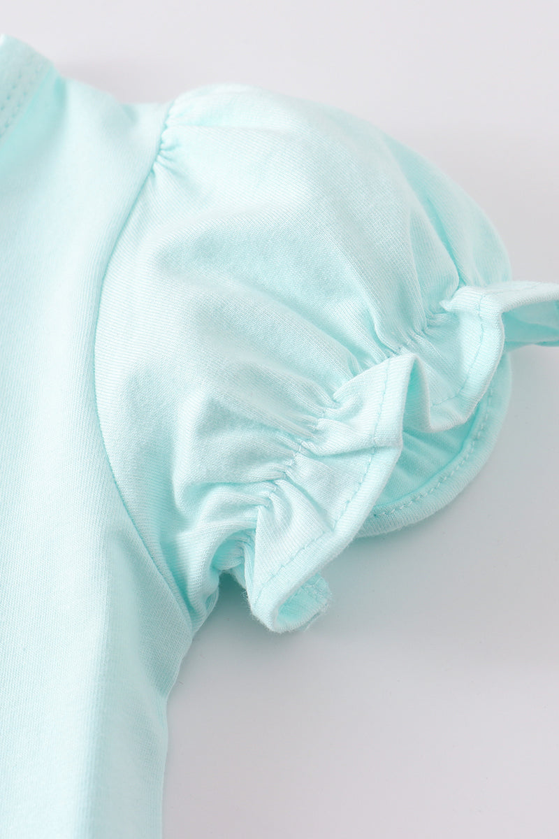 Eleanor Mint Basic Ruffle Top