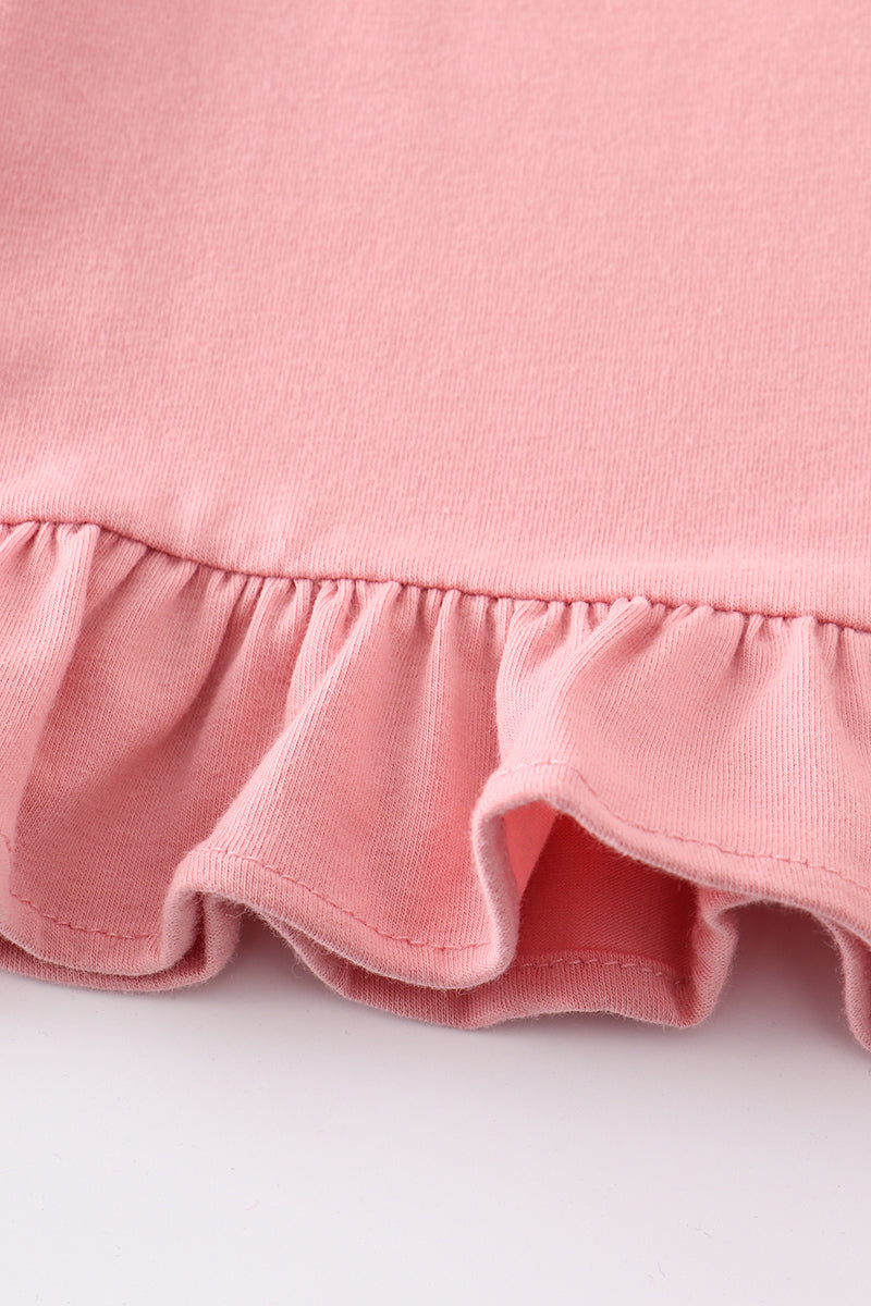 Eleanor Pink Basic Ruffle Top