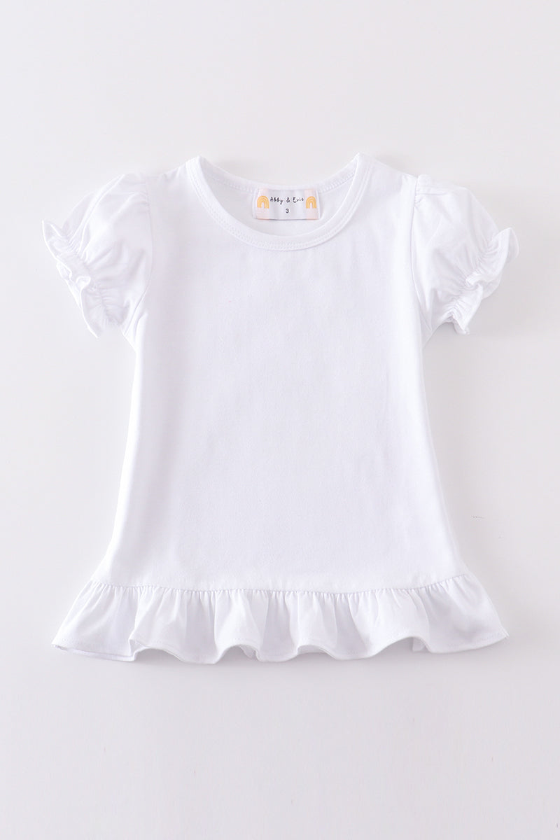 Eleanor Ivory Basic Ruffle Top