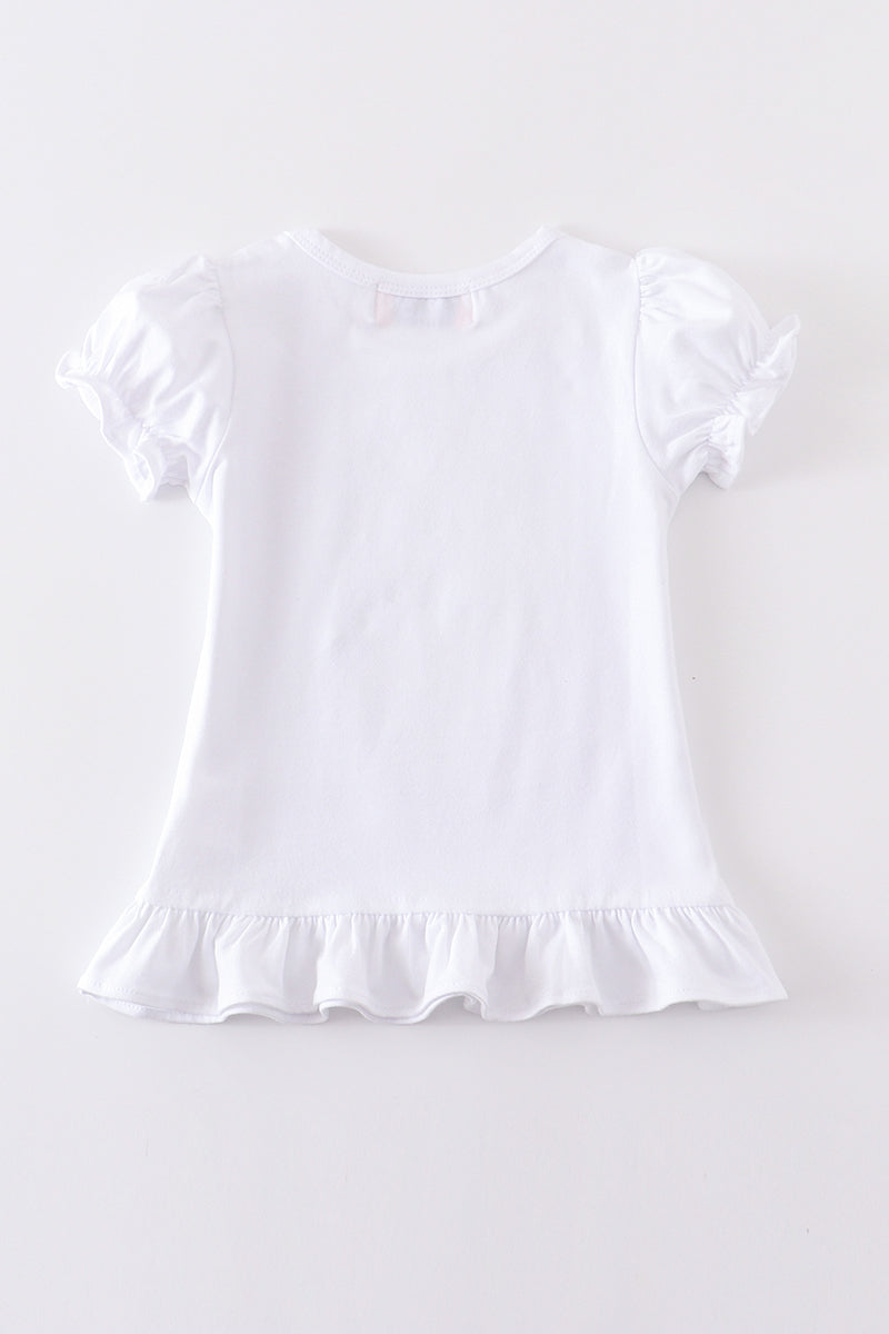 Eleanor Ivory Basic Ruffle Top