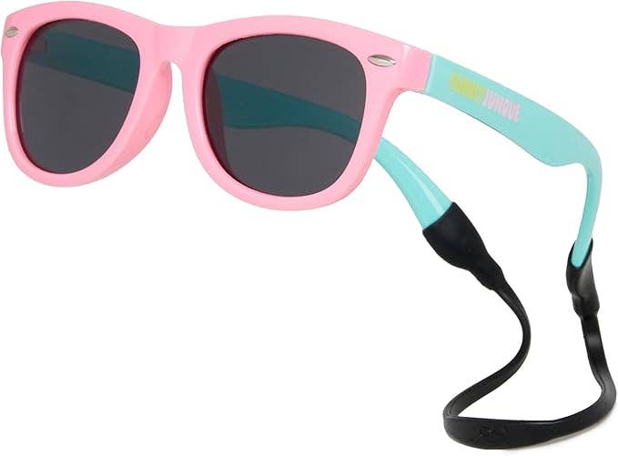 Toddler Flexible Wire Pink/Turquoise Smoke Lenses Sunglasses Ages 2-7