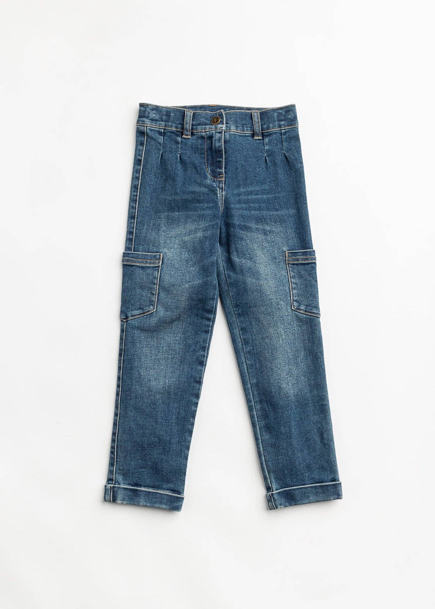 Blue jeans on a white background