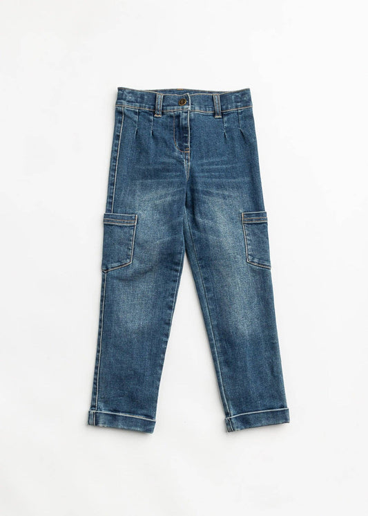 Blue jeans on a white background