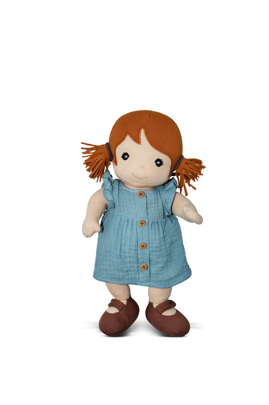 Apple Park Kids Wren red-haired organic cotton doll