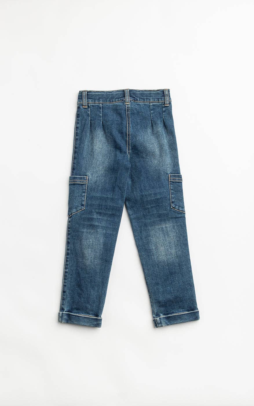 Back of Blue jeans on a white background