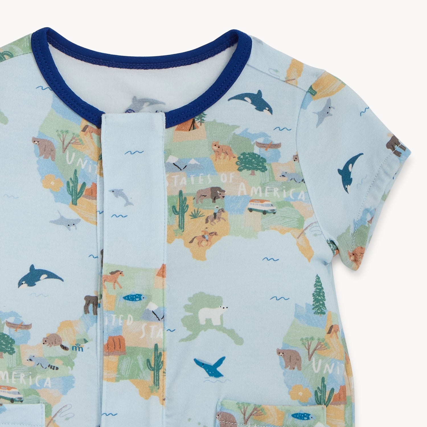 Baby romper on a light blue background