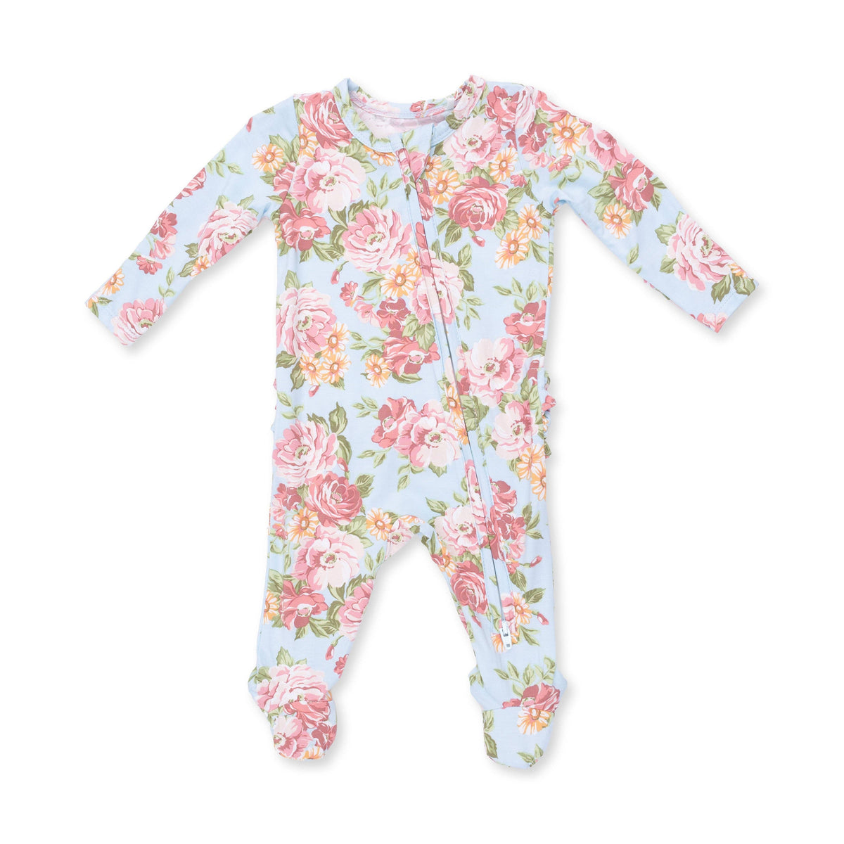 Floral baby onesie on a white background