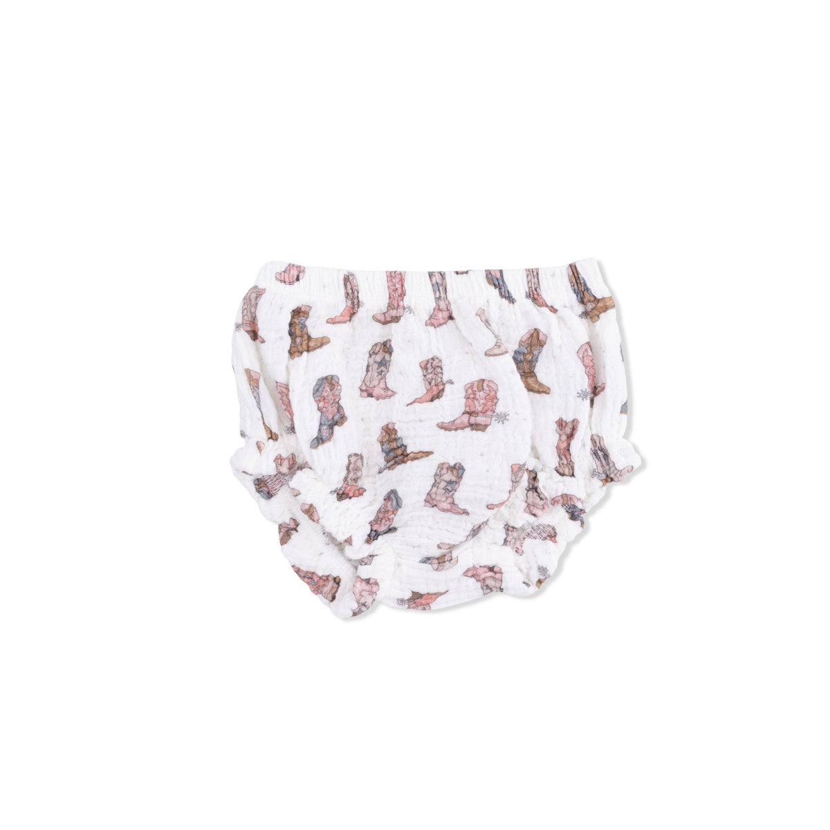 Baby diaper with cowboy boot pattern on a white background