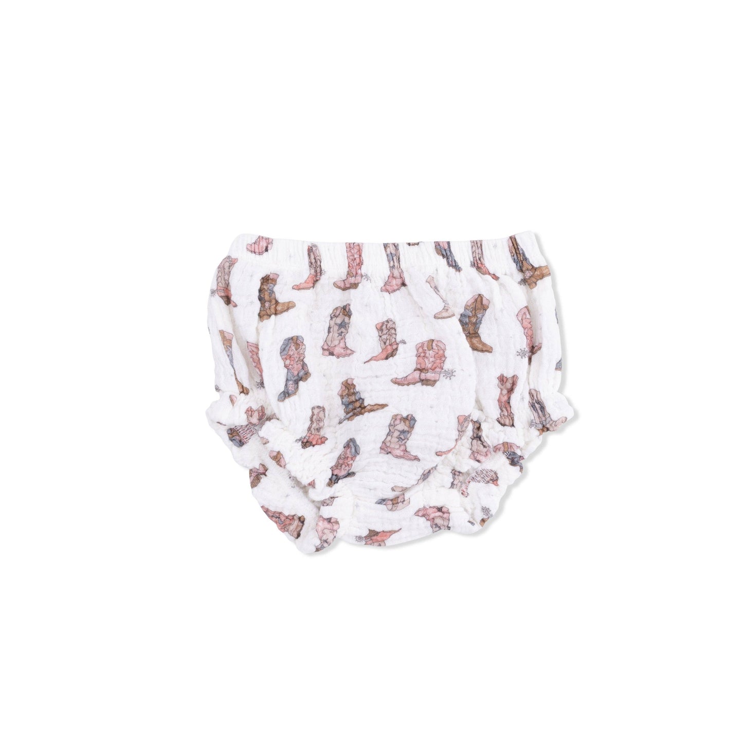 Baby diaper with cowboy boot pattern on a white background