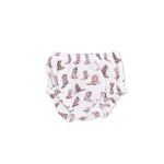 Baby diaper with cowboy boot pattern on a white background