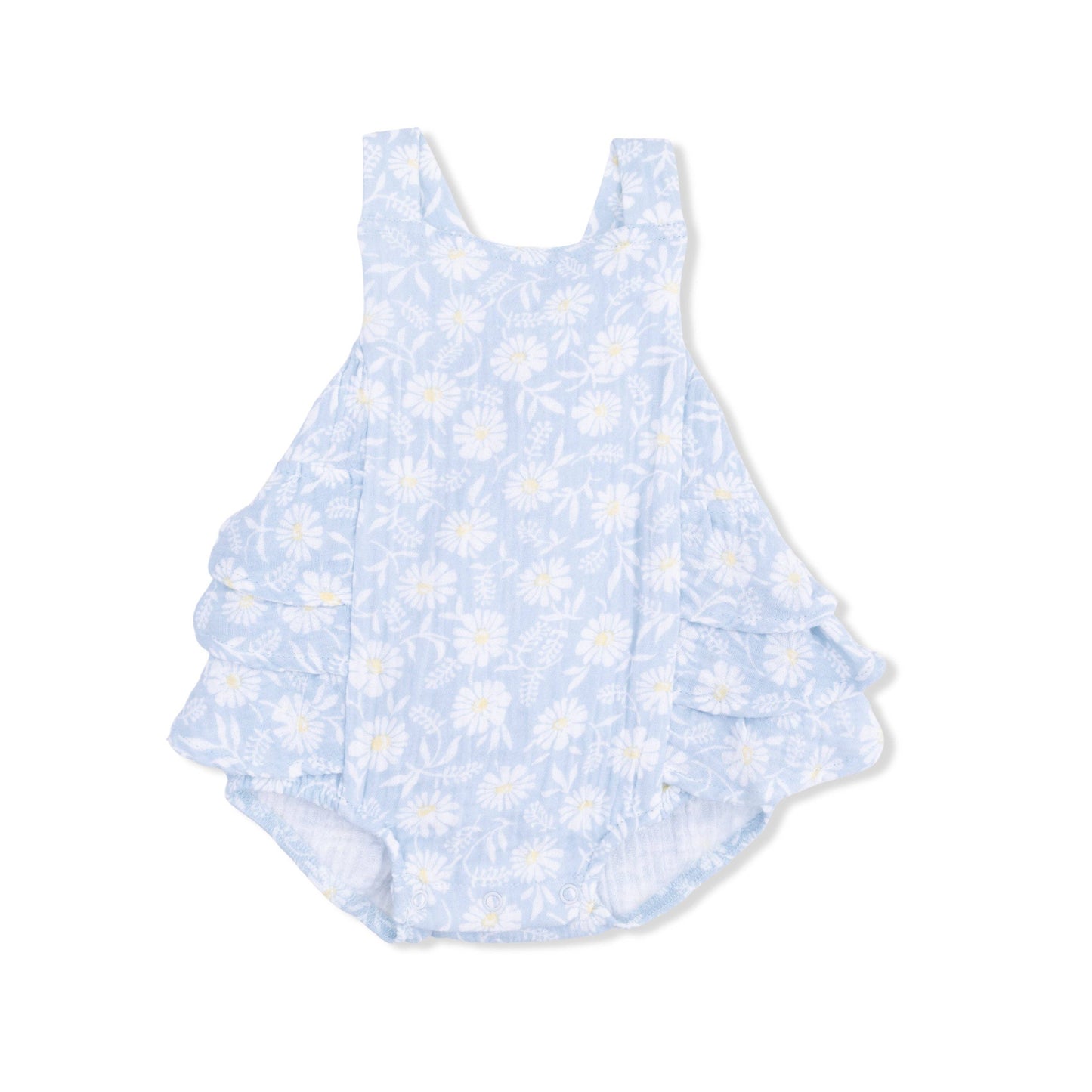 Light blue floral sunsuit on a white background