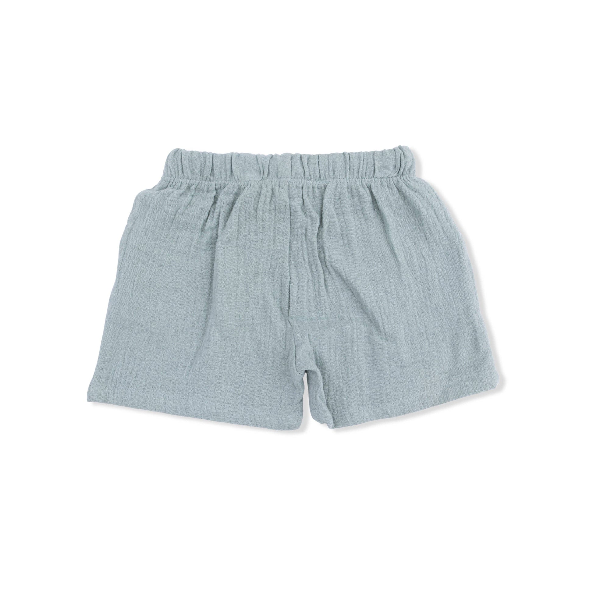 Light blue shorts on a white background