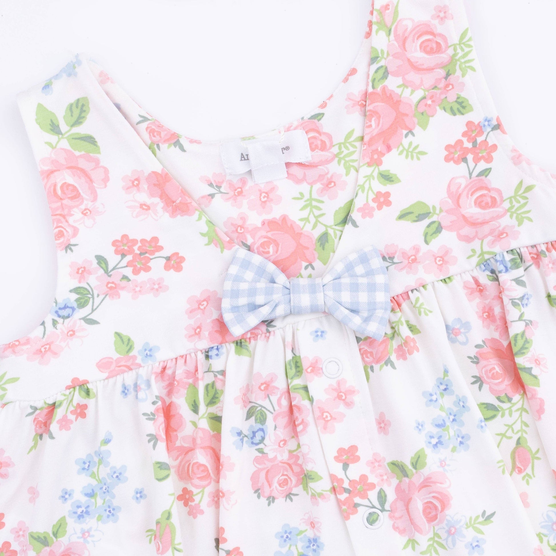 Floral dress with a bow on a white background