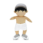 Apple Park Kids Grady soft boy doll in organic cotton shirt and joggers, additional view