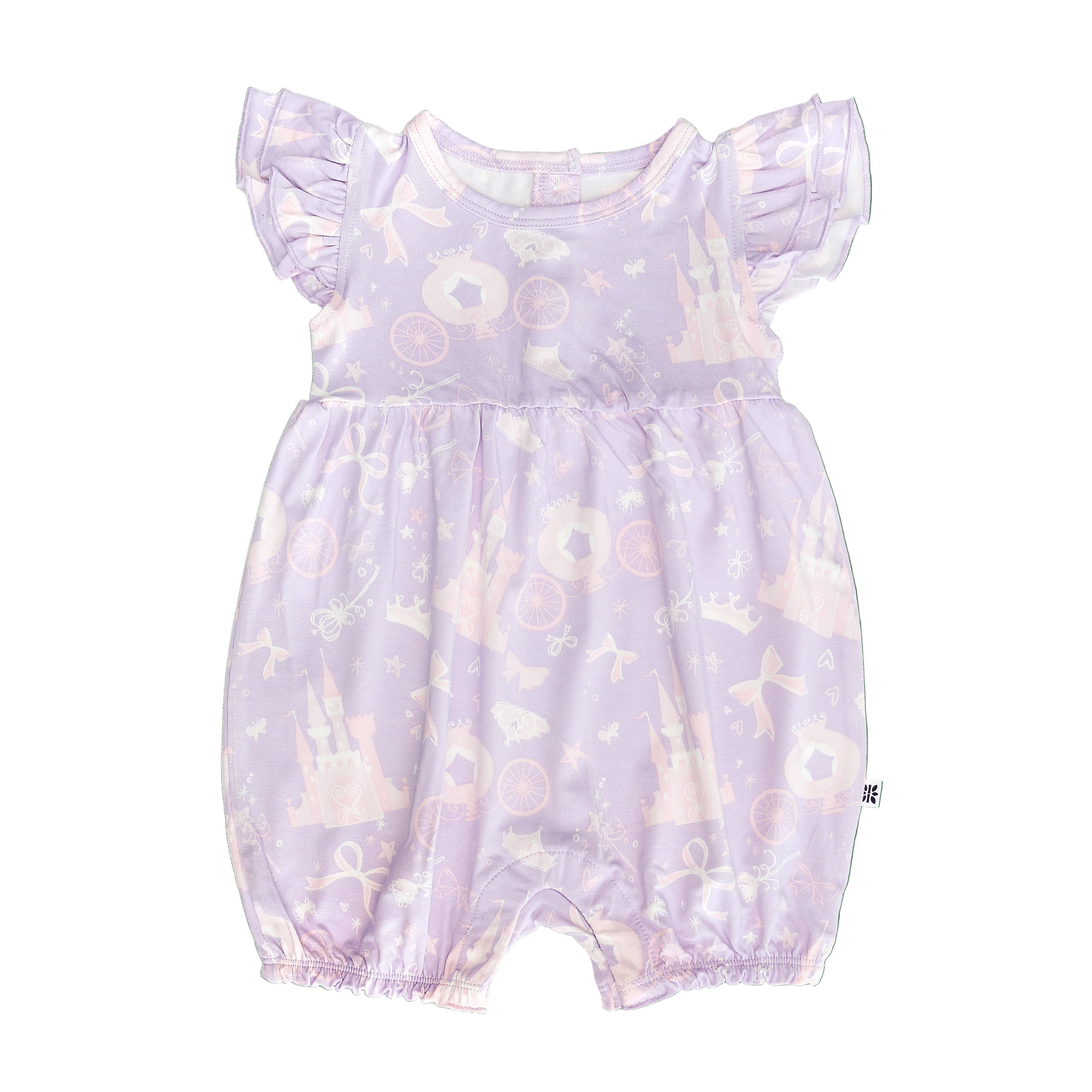 Baby romper with princess pattern on a white background