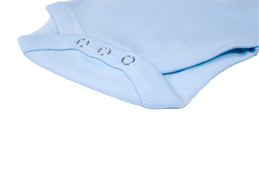 Blue long sleeve onsie snap closure