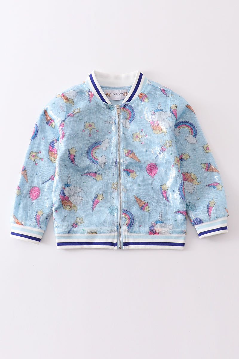 Blue Unicorn Sequin Jacket