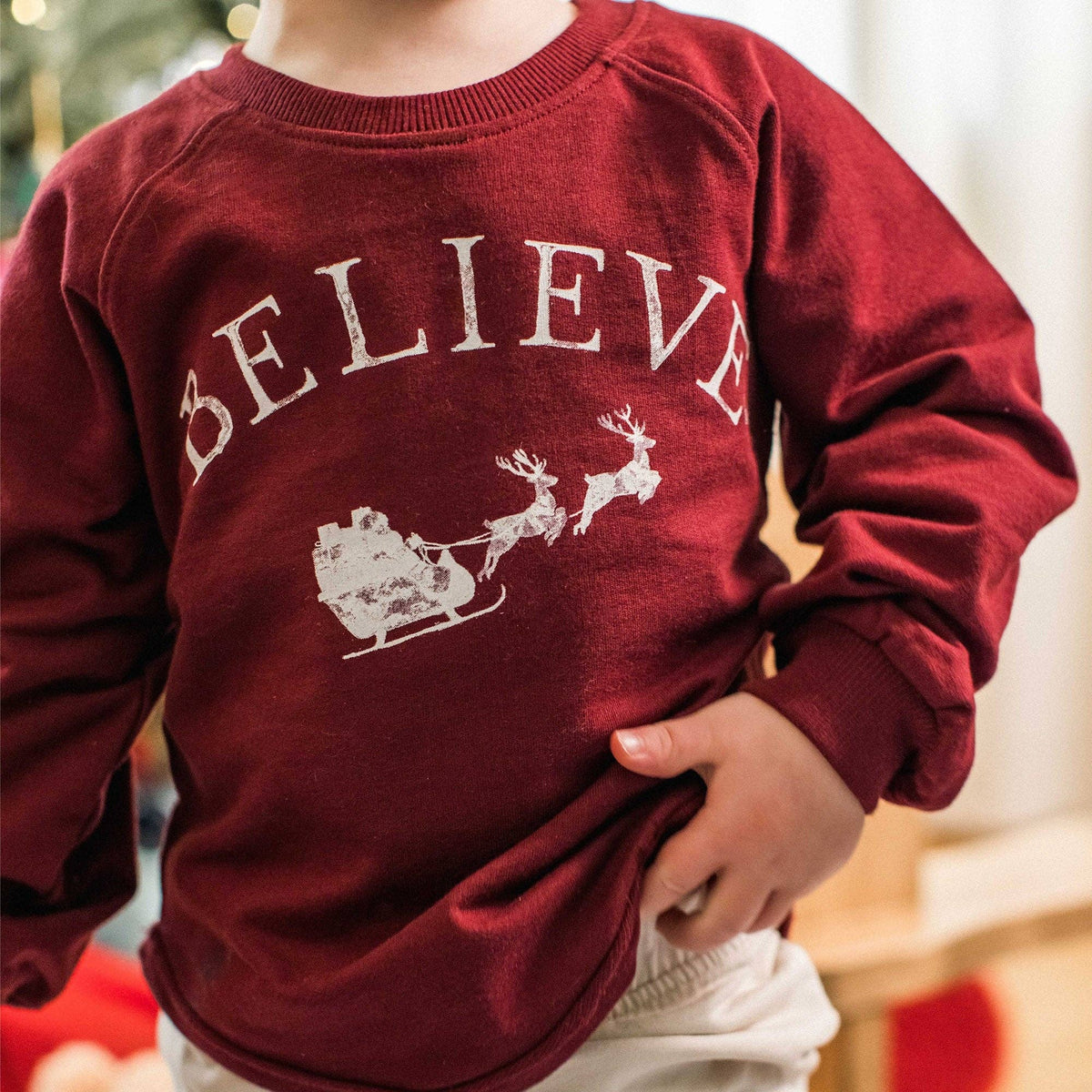 Burt's Bees Baby Believe Sweatshirt, organic cotton french terry baby Christmas sweatshirt - view 2