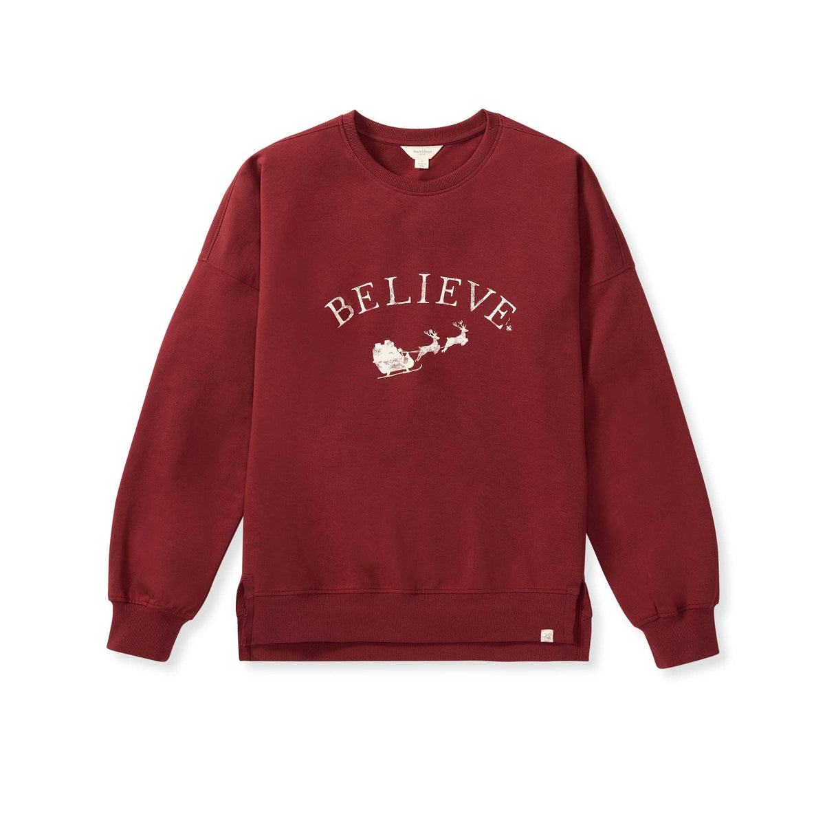 Burt's Bees Believe Women's Sweatshirt, organic cotton french terry Christmas sweatshirt for mom