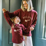 Burt's Bees Baby Believe Women's Sweatshirt, organic cotton french terry Christmas sweatshirt for mom - view 2