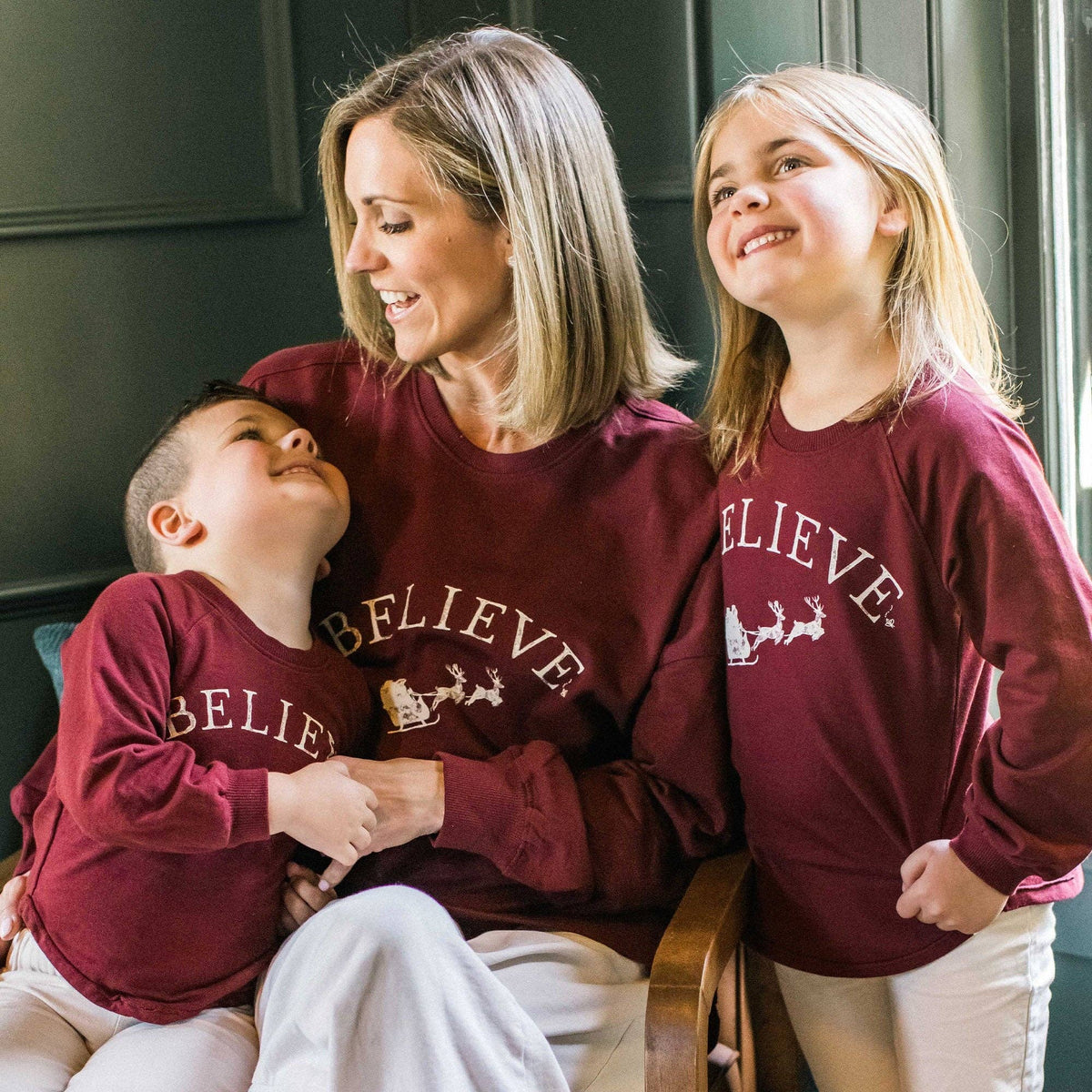 Burt's Bees Baby Believe Women's Sweatshirt, organic cotton french terry Christmas sweatshirt for mom - view 5