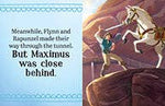 Illustration of a horse and rider in a desert landscape with text overlay.