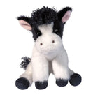 Mini Sitting Cow black and white Holstein plush