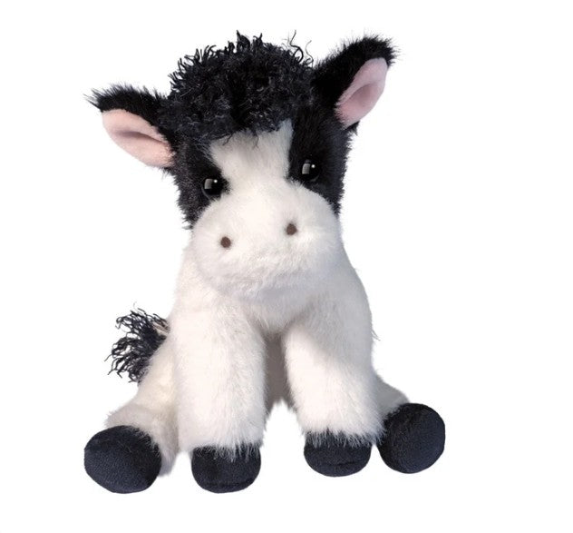Mini Sitting Cow black and white Holstein plush