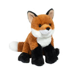 Mini Sitting Fox plush with black stockings and white tail tip