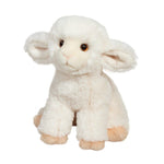 Mini Sitting Lamb plush with creamy white coat and droopy ears