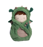Asher Baby Dragon Hug green and brown plush dragon