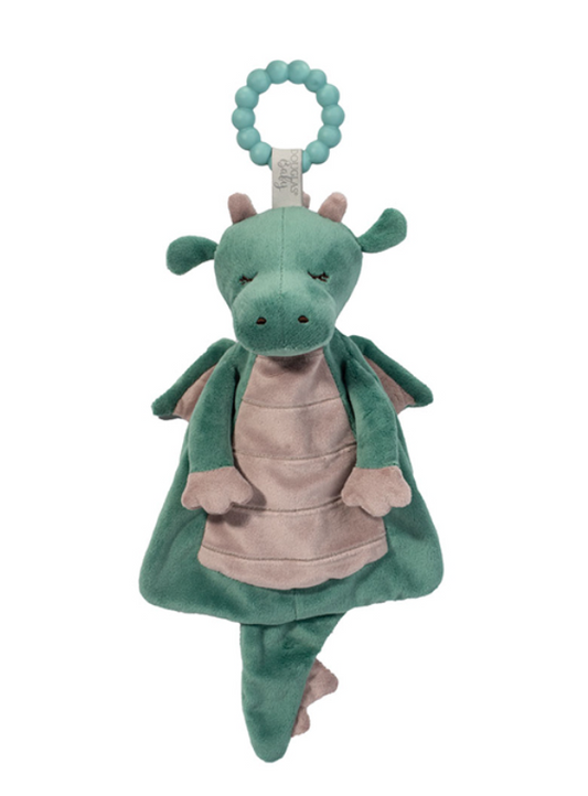 Asher Dragon Lil' Teether orange plush dragon with teether ring