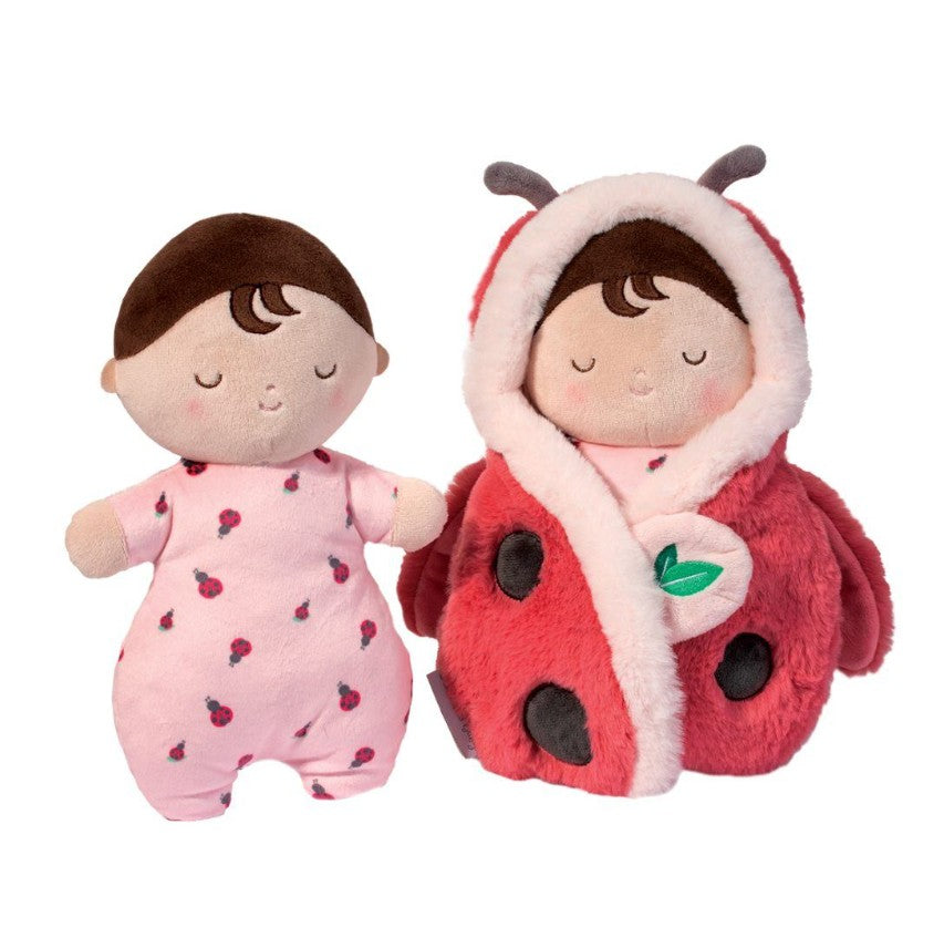 Baby Ladybug Hug soft doll in ladybug swaddle