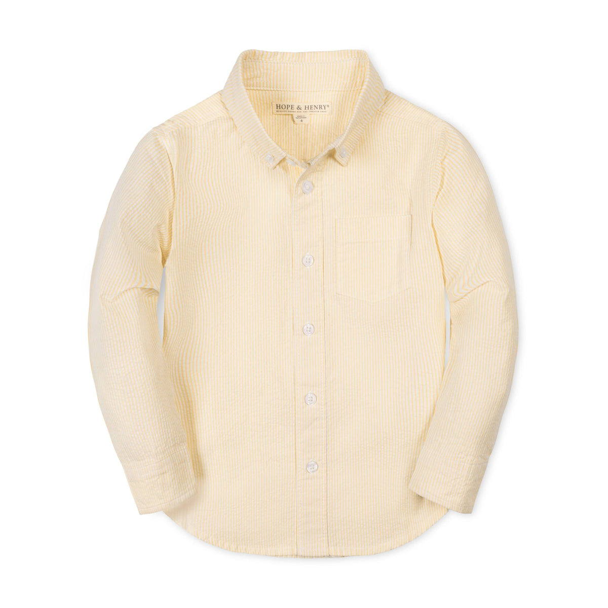Yellow shirt with a collar on a white background