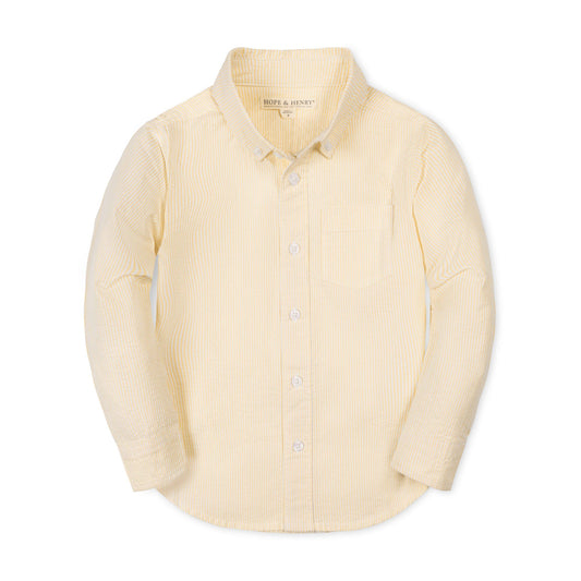 Yellow shirt with a collar on a white background