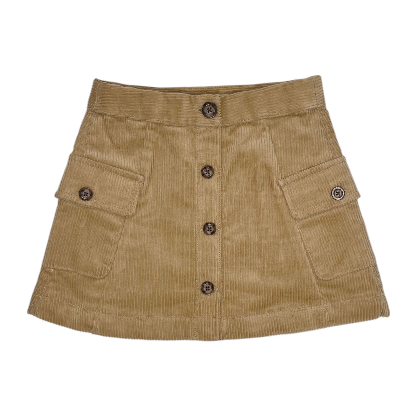 Organic Corduroy Button Front Skirt - Pre Order