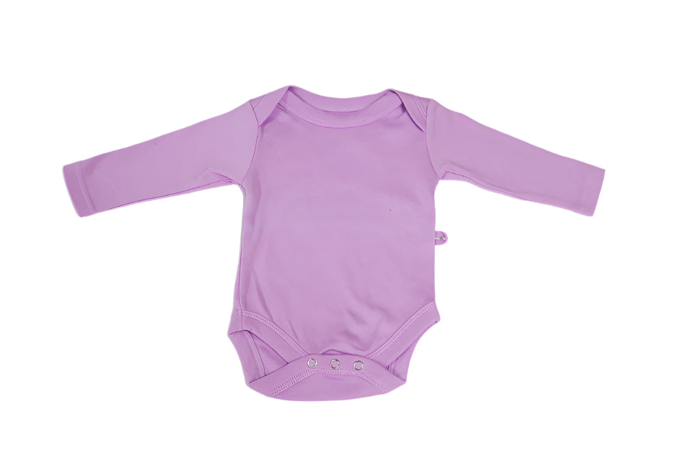 Lavender long sleeve onsie front