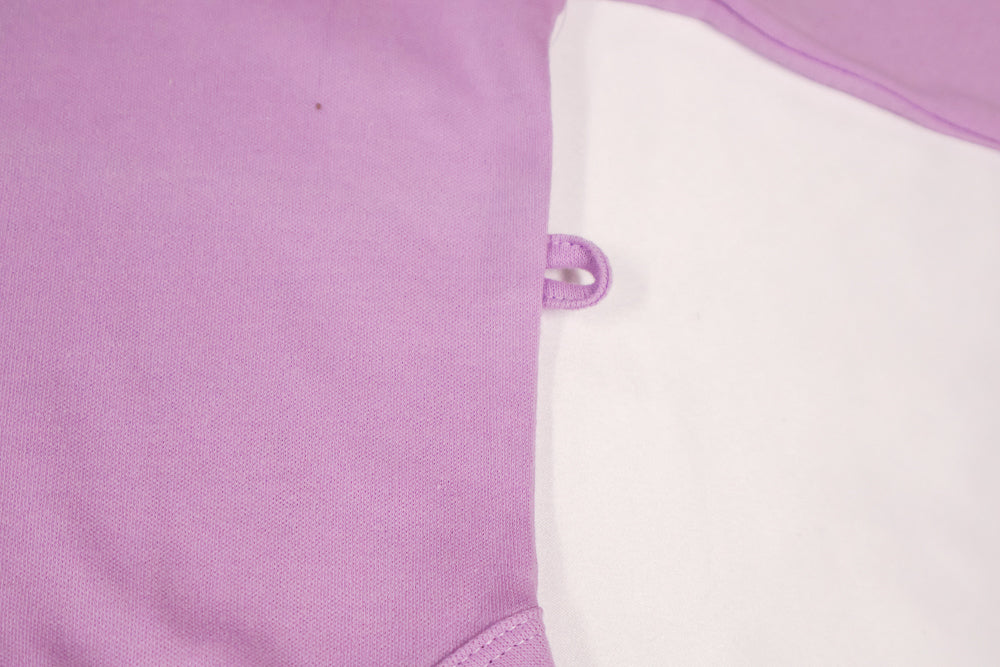 Lavender long sleeve onsie pacifier loop