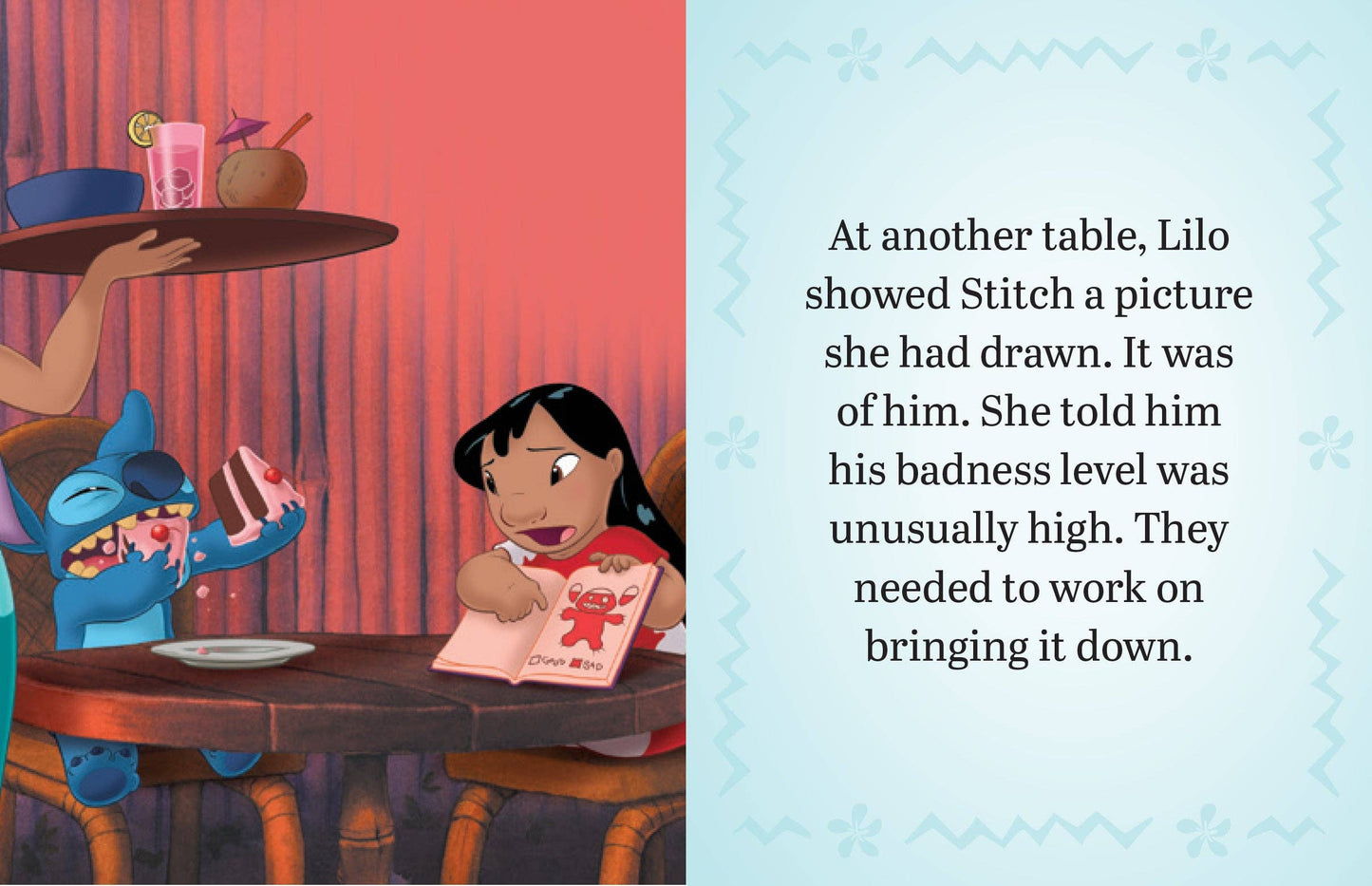 Lilo & Stitch tiny book Lilo shoing Stitch a picture she drew