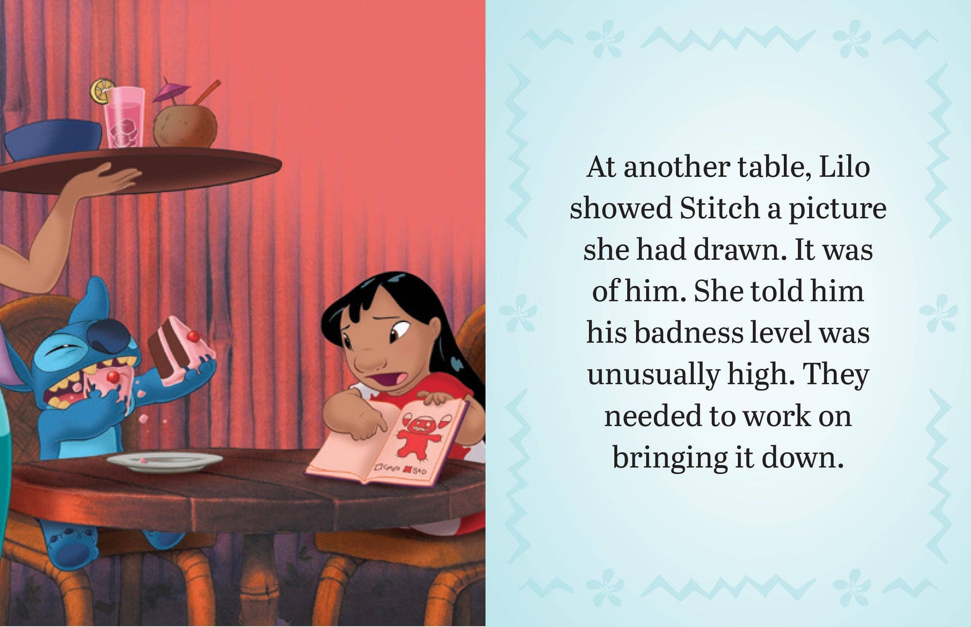 Lilo & Stitch tiny book Lilo shoing Stitch a picture she drew