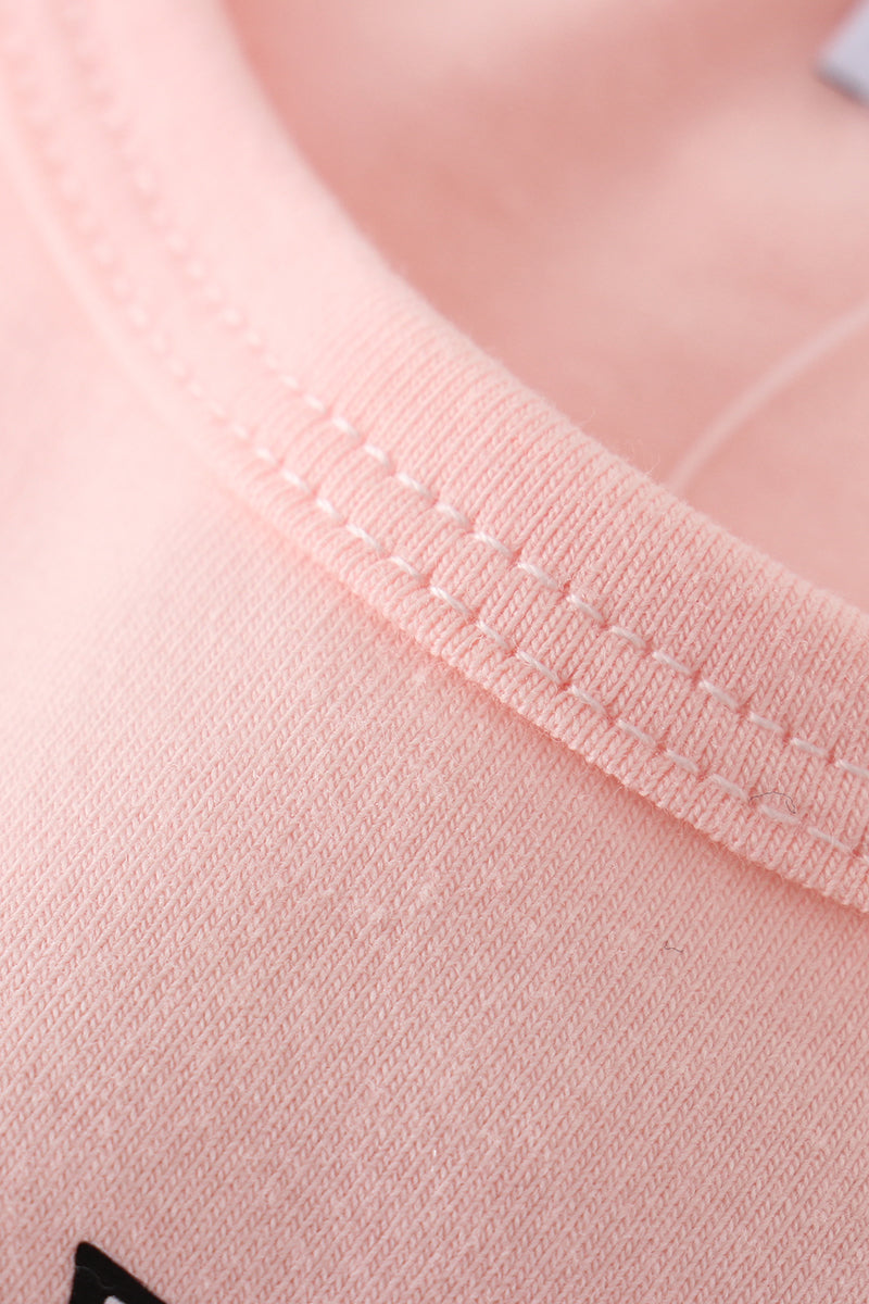 Short Sleeve Pink Fresh Pumpkins Top