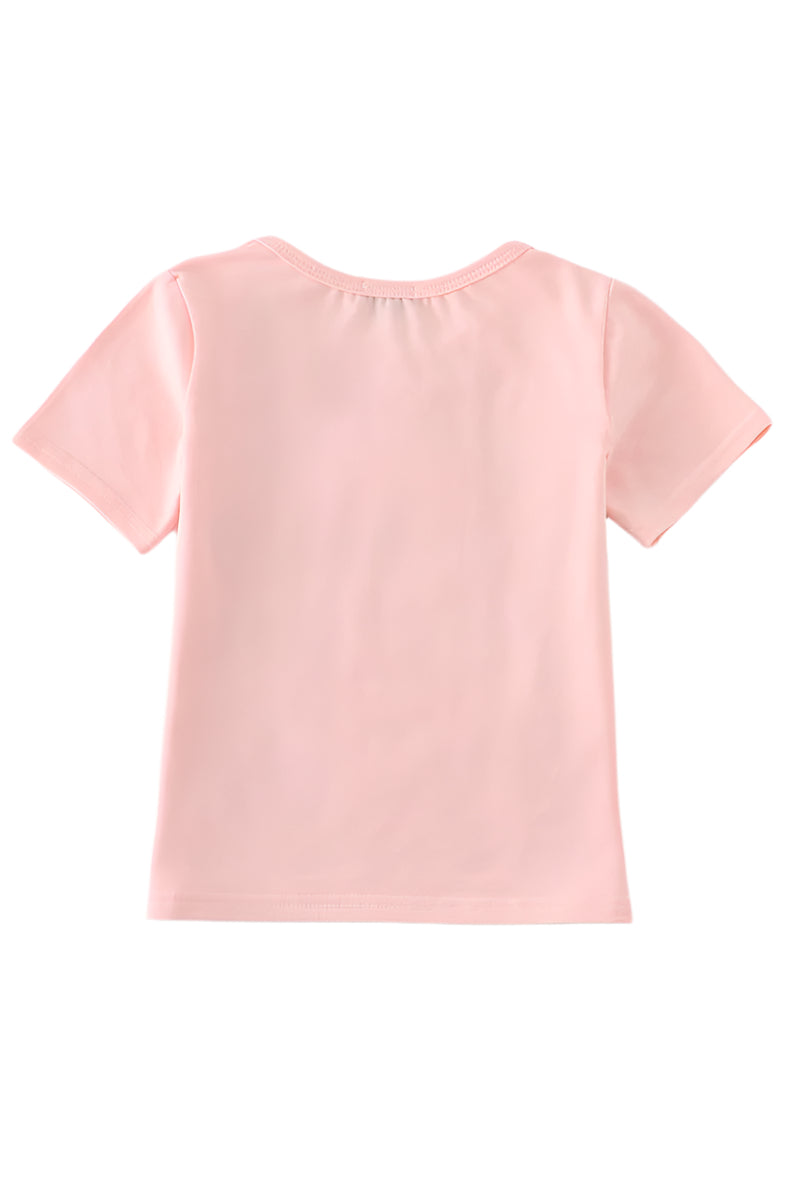 Short Sleeve Pink Fresh Pumpkins Top