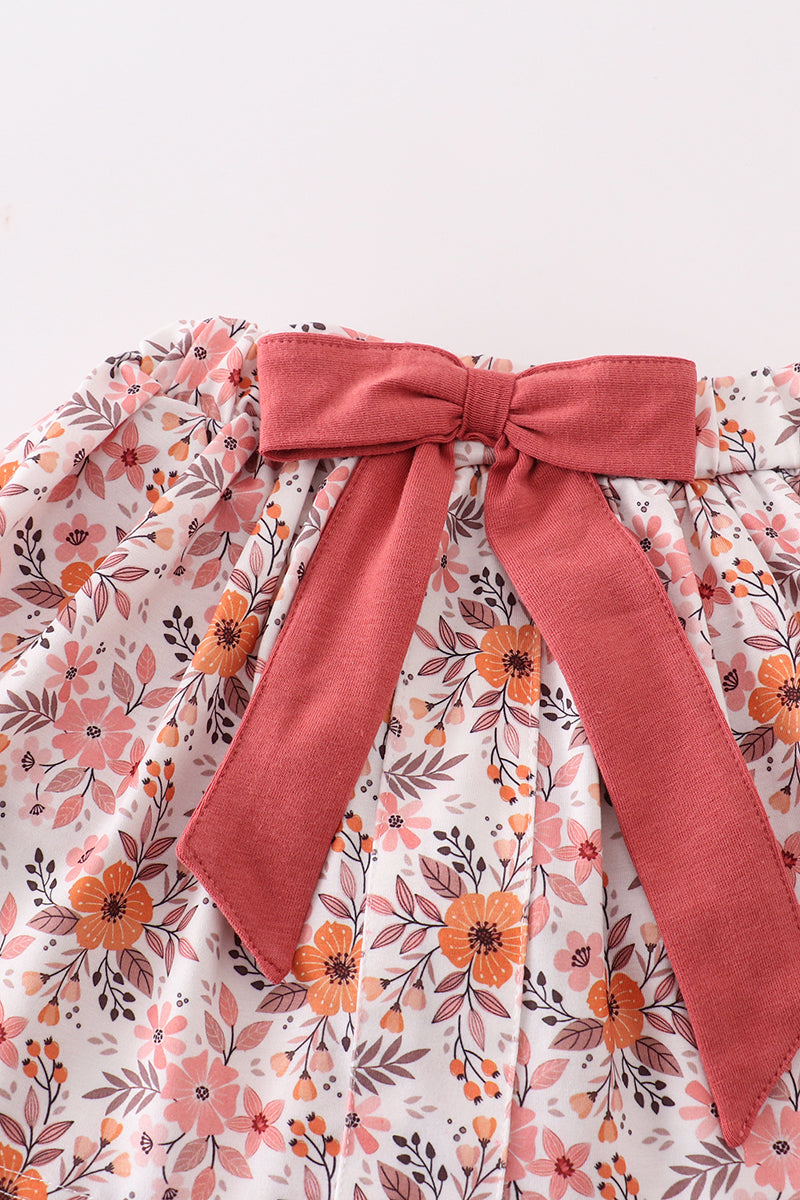 Floral Print Ruffle Skort Set