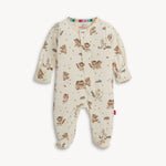 Baby footie with a Where the Wild Things Are print on a white background