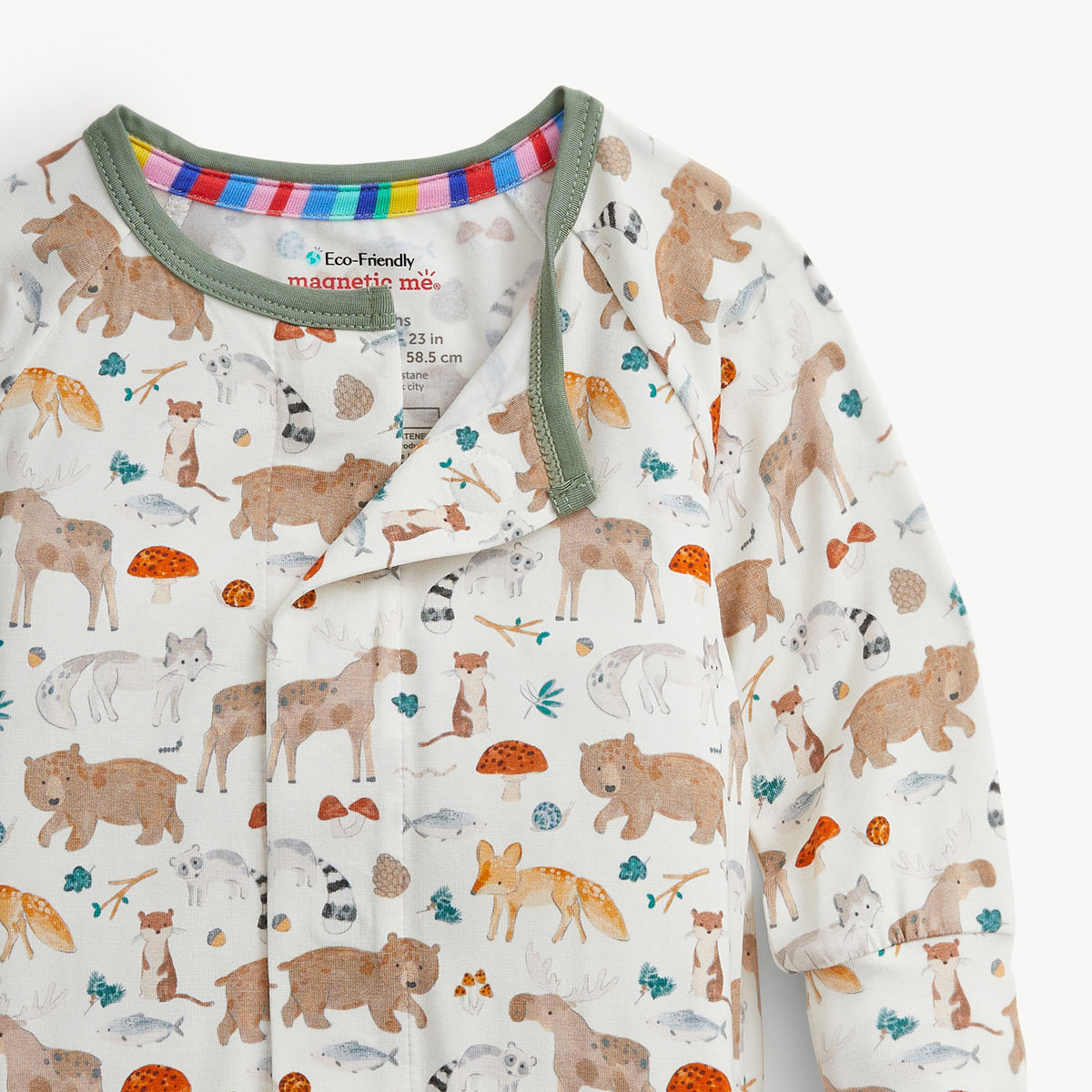 Children's pajama set with animal pattern on a white background